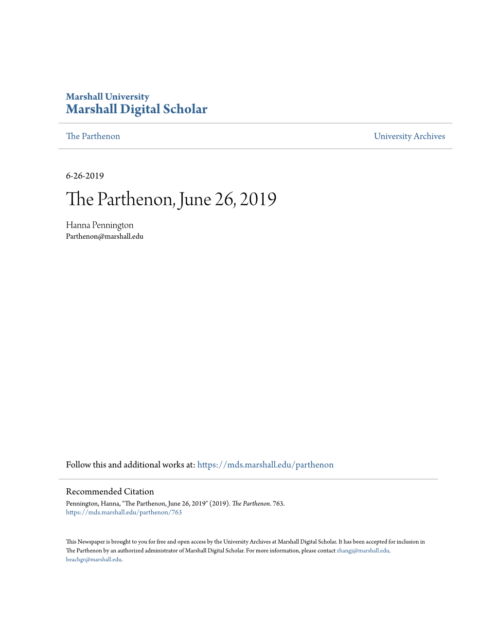The Parthenon, June 26, 2019