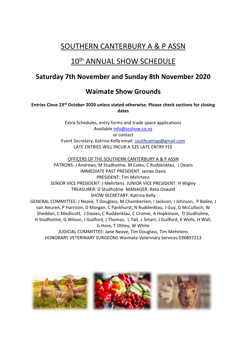 SOUTHERN CANTERBURY a & P ASSN 10Th ANNUAL SHOW