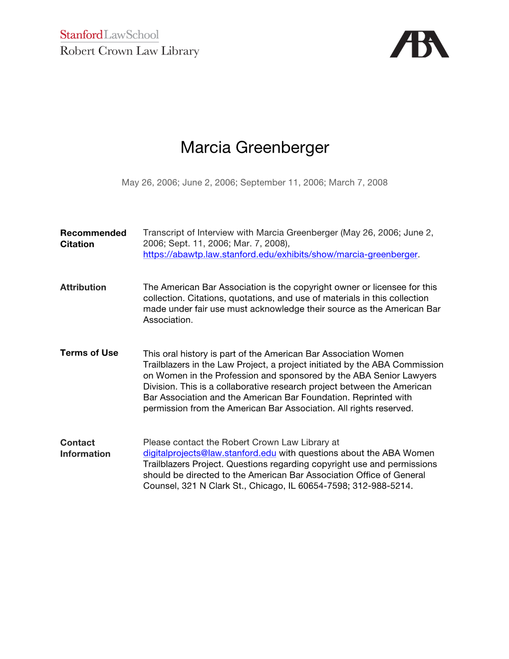 Marcia Greenberger