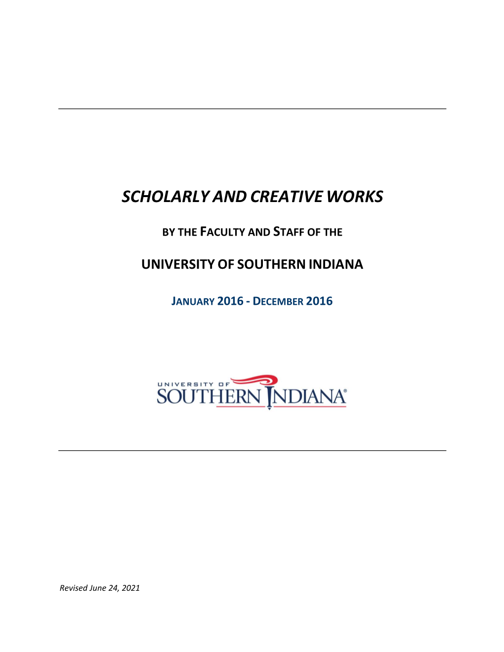 2016 Faculty and Staff Scholarly And