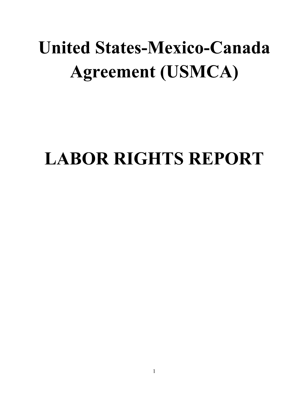 USMCA Labor Rights Report
