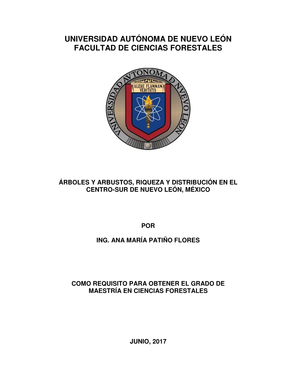 Universidad Autónoma De Nuevo León Facultad De Ciencias Forestales