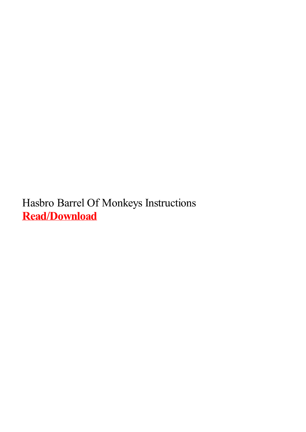 Hasbro Barrel of Monkeys Instructions.Pdf