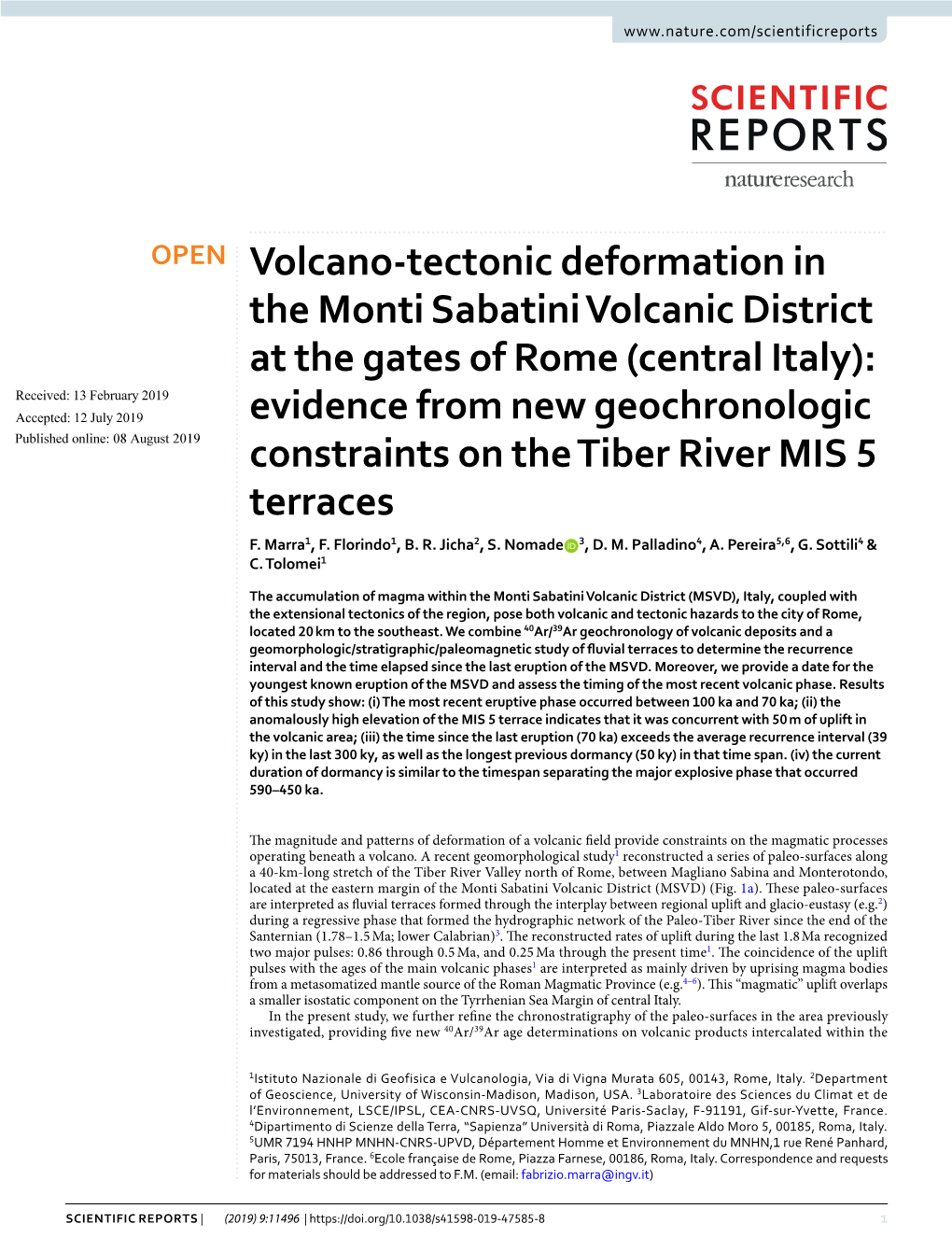 Volcano-Tectonic Deformation in the Monti Sabatini