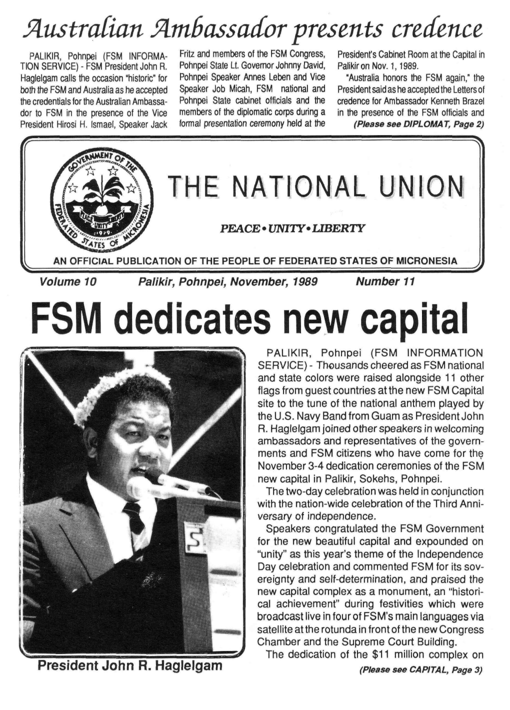 FSM Dedicates New Capital