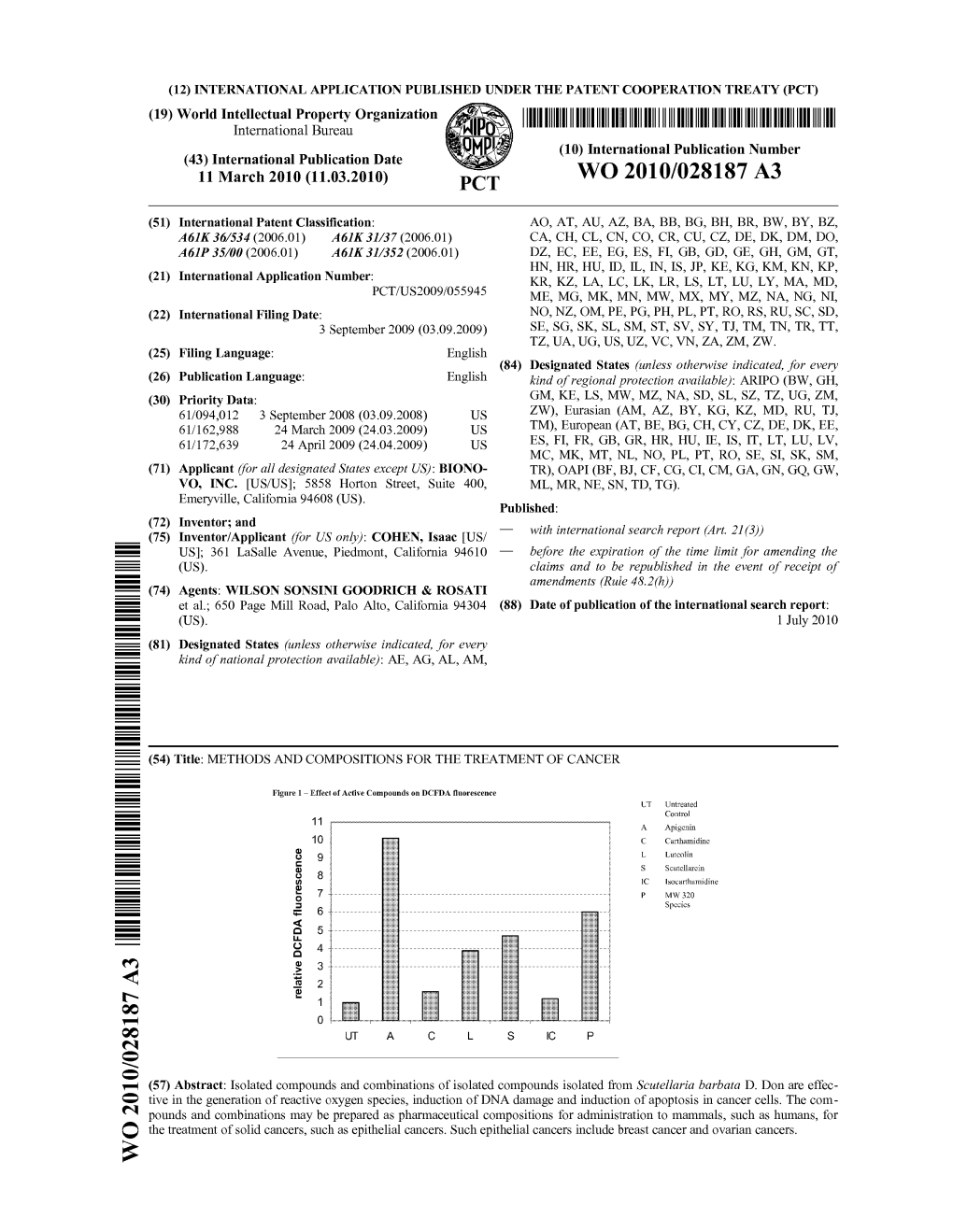 10) International Publication Number (43) International Publication Date 11 March 2010 (11.03.2010) PCT W O 2010/028187 A3