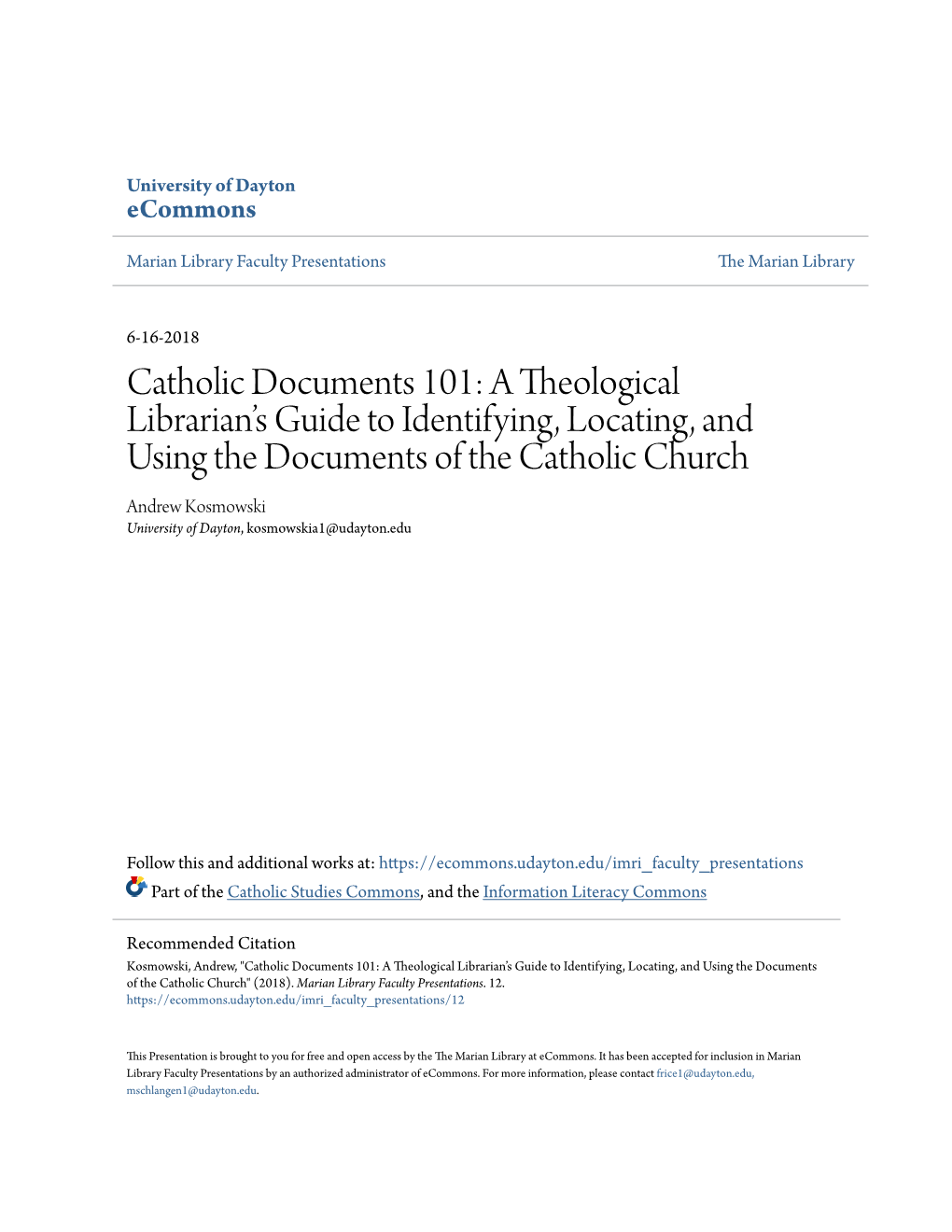 Catholic Documents