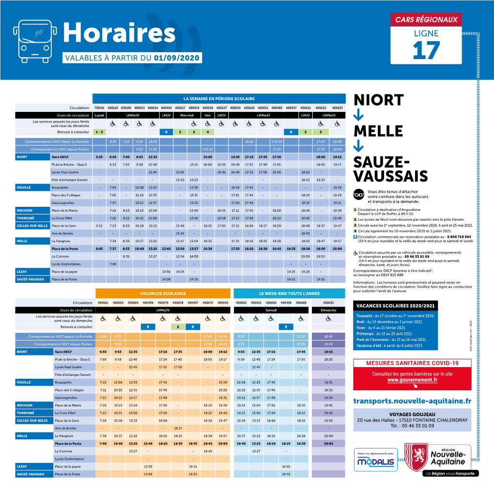 Téléchargez Directement Les Horaires De Bus De La Ligne 17