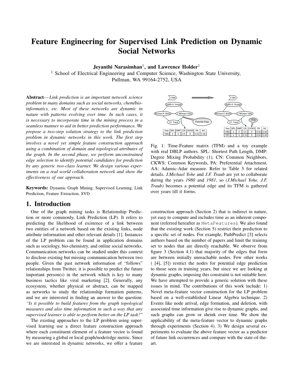 Feature Engineering for Supervised Link Prediction on Dynamic Social Networks