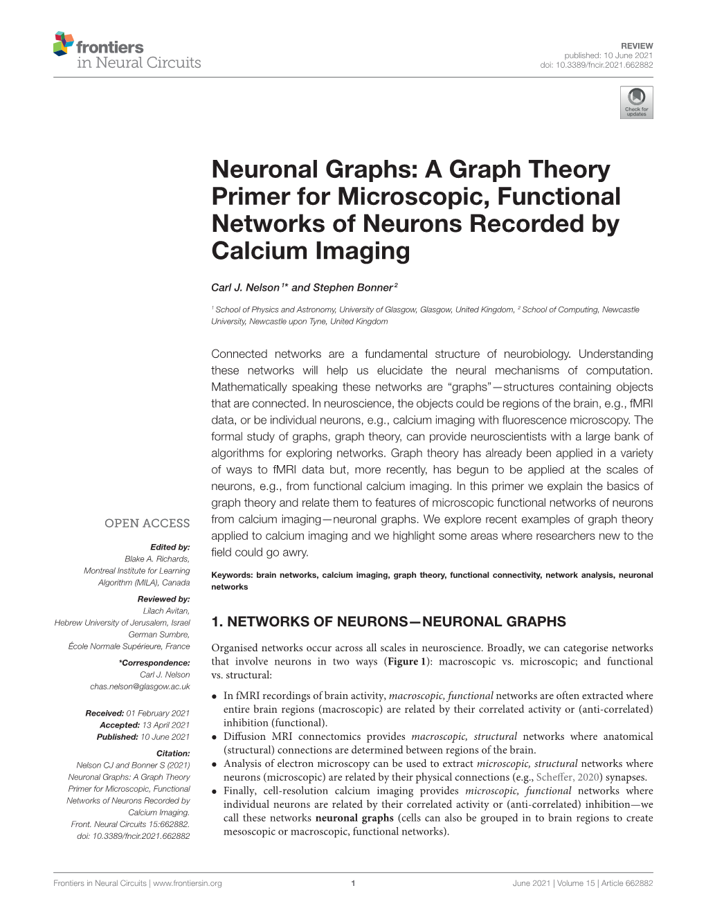 A Graph Theory Primer for Microscopic, Functional Networks of Neurons Recorded by Calcium Imaging