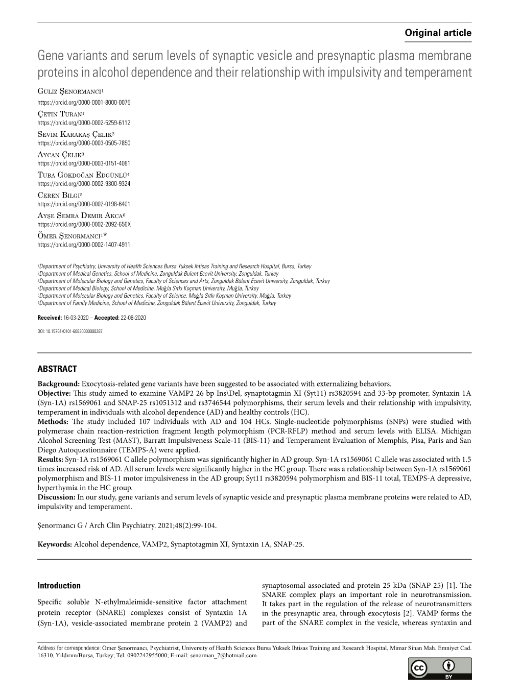 Gene Variants and Serum Levels of Synaptic Vesicle and Presynaptic