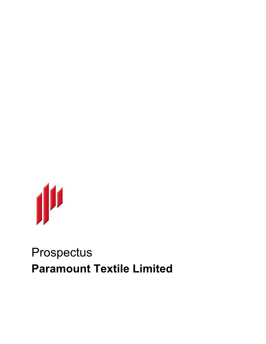 Prospectus Paramount Textile Limited