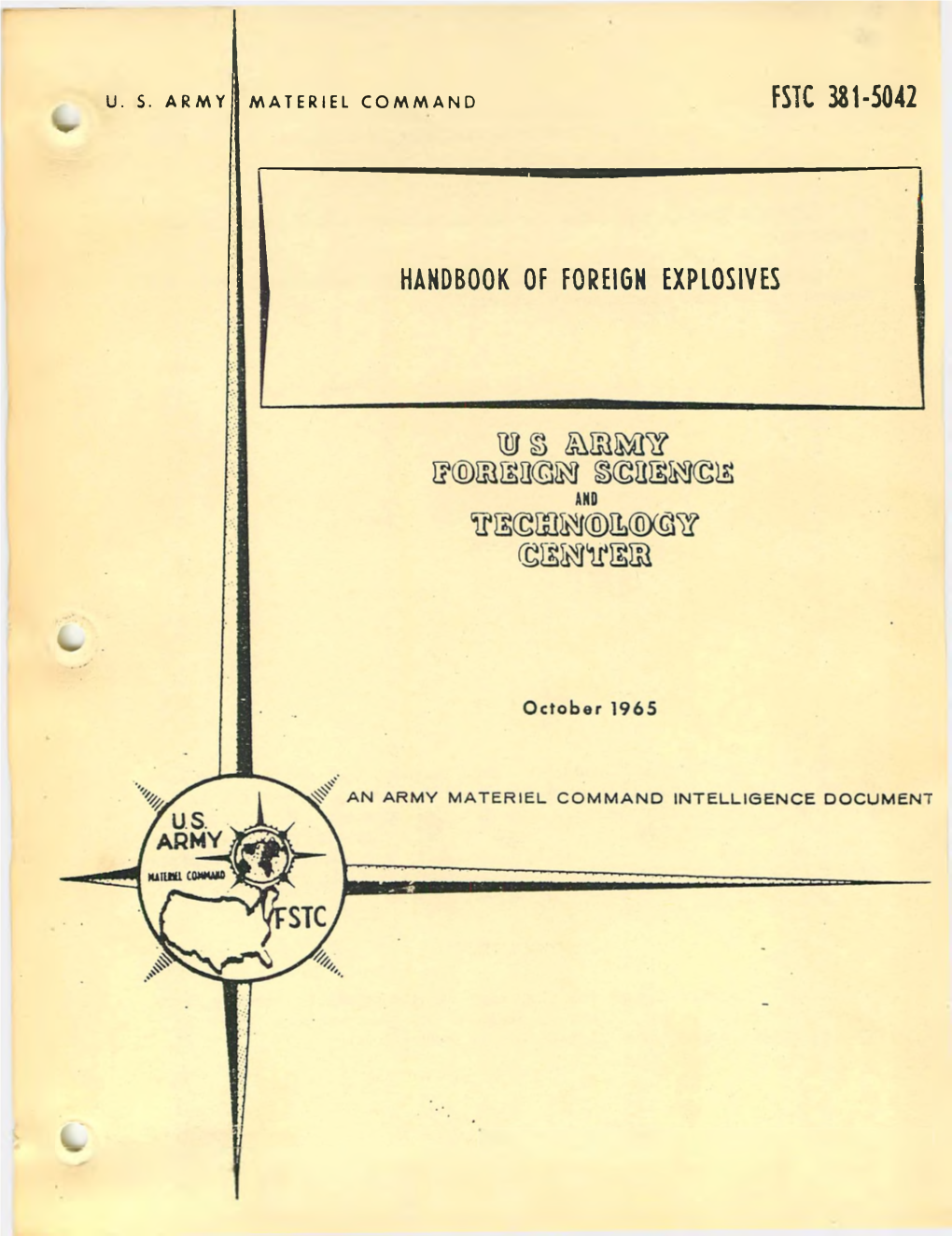 FSTC 381-5042, Handbook of Foreign Explosives