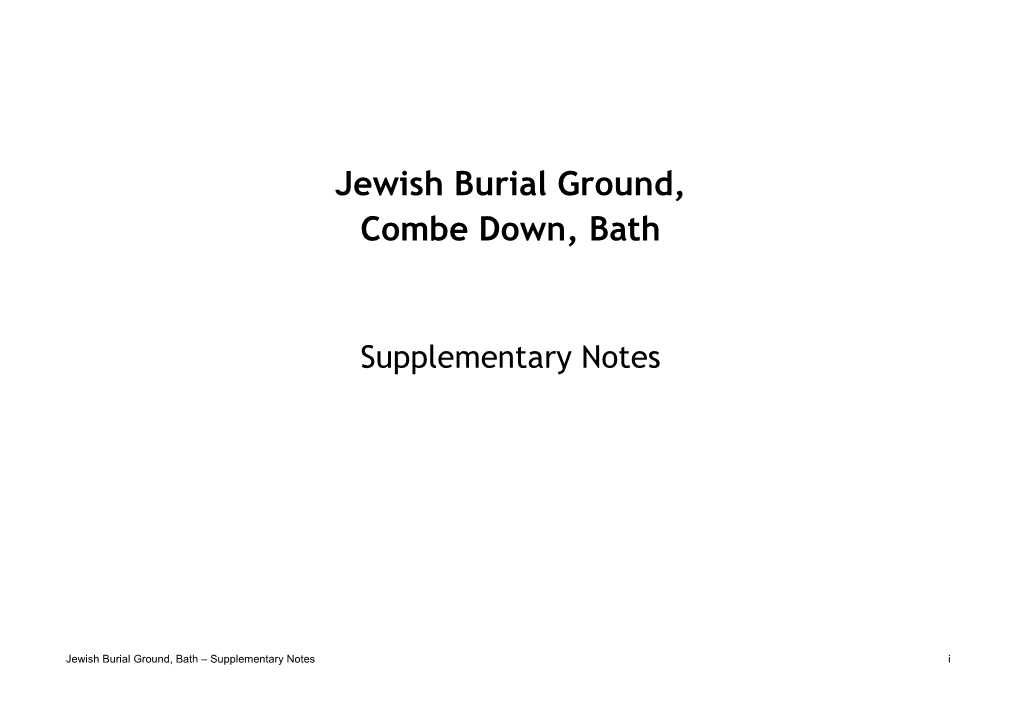 Jewish Burial Ground, Combe Down, Bath