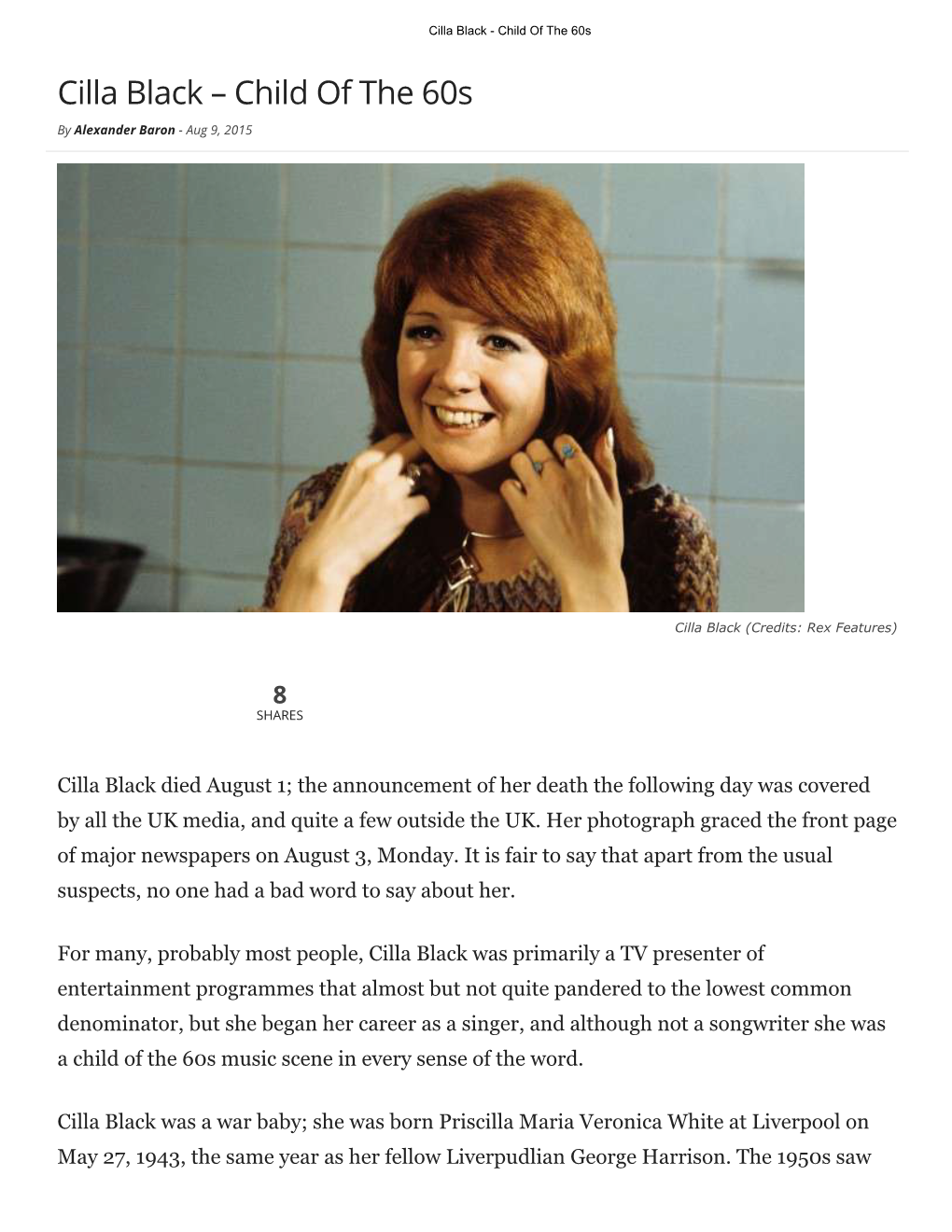 Cilla Black - Child of the 60S