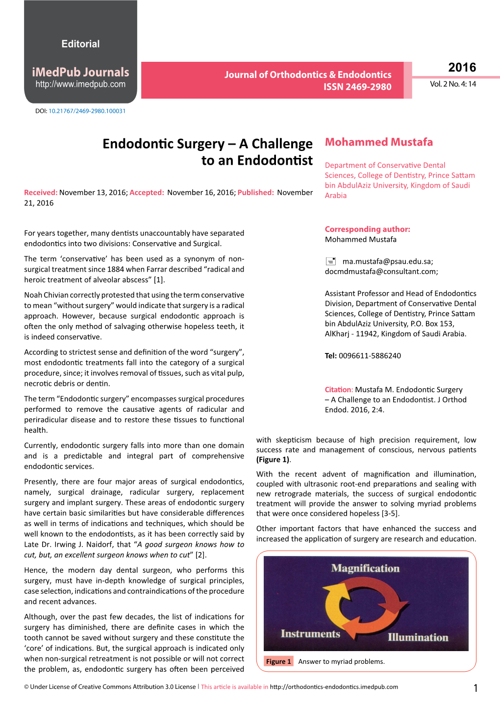 Endodontic Surgery – a Challenge to an Endodontist