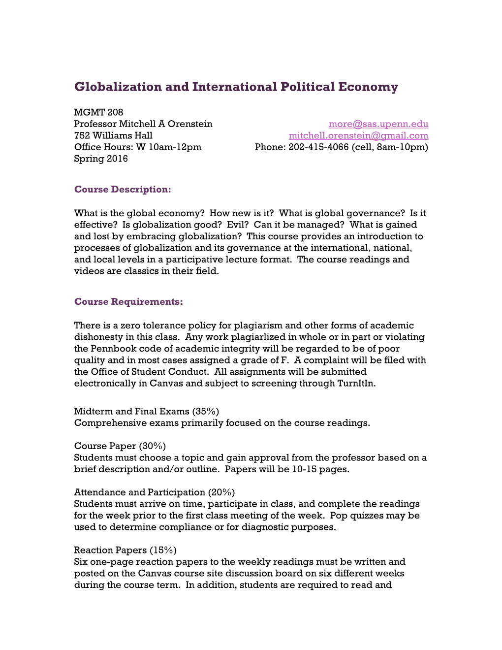 Globalization and International Political Economy