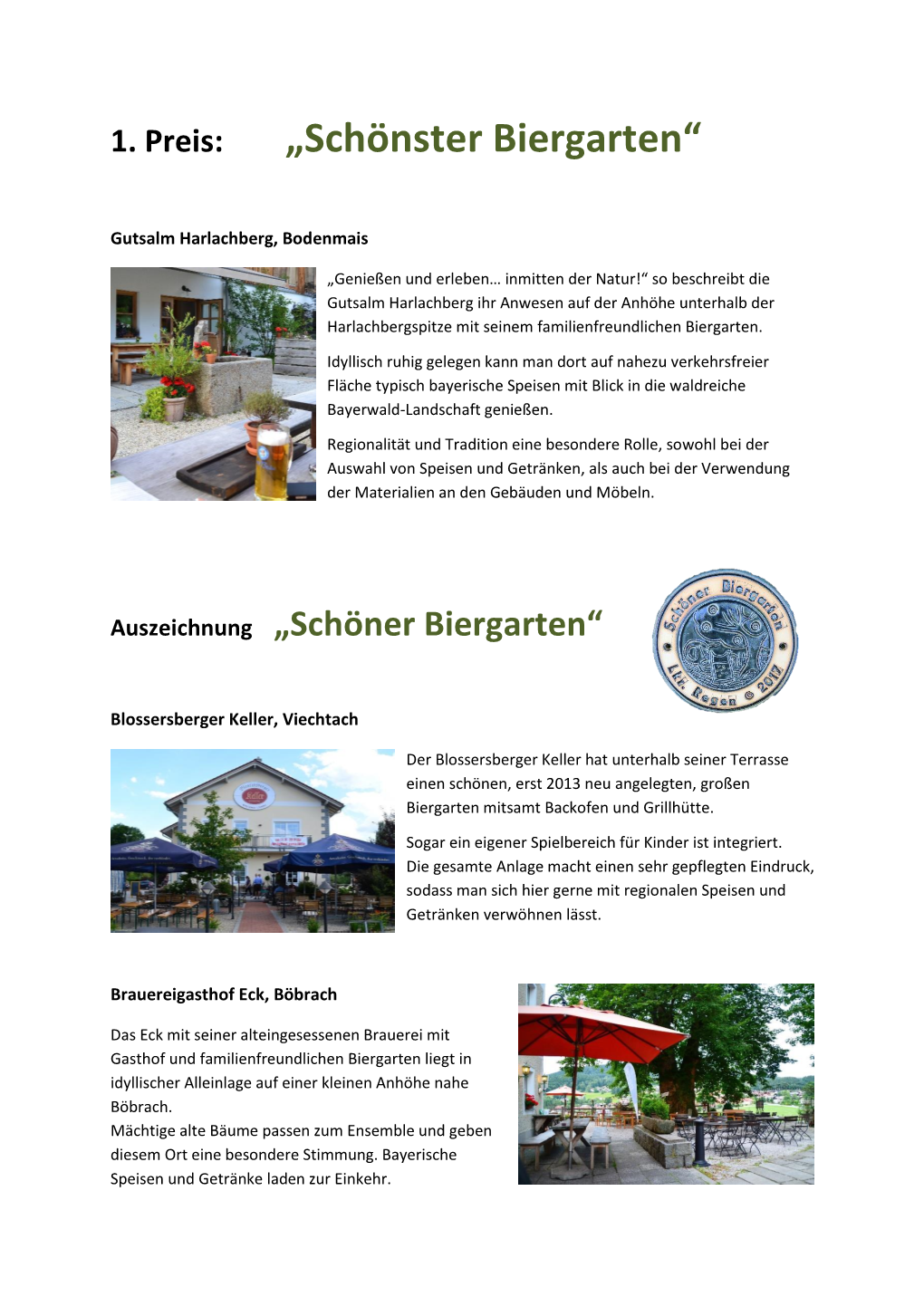 „Schönster Biergarten“