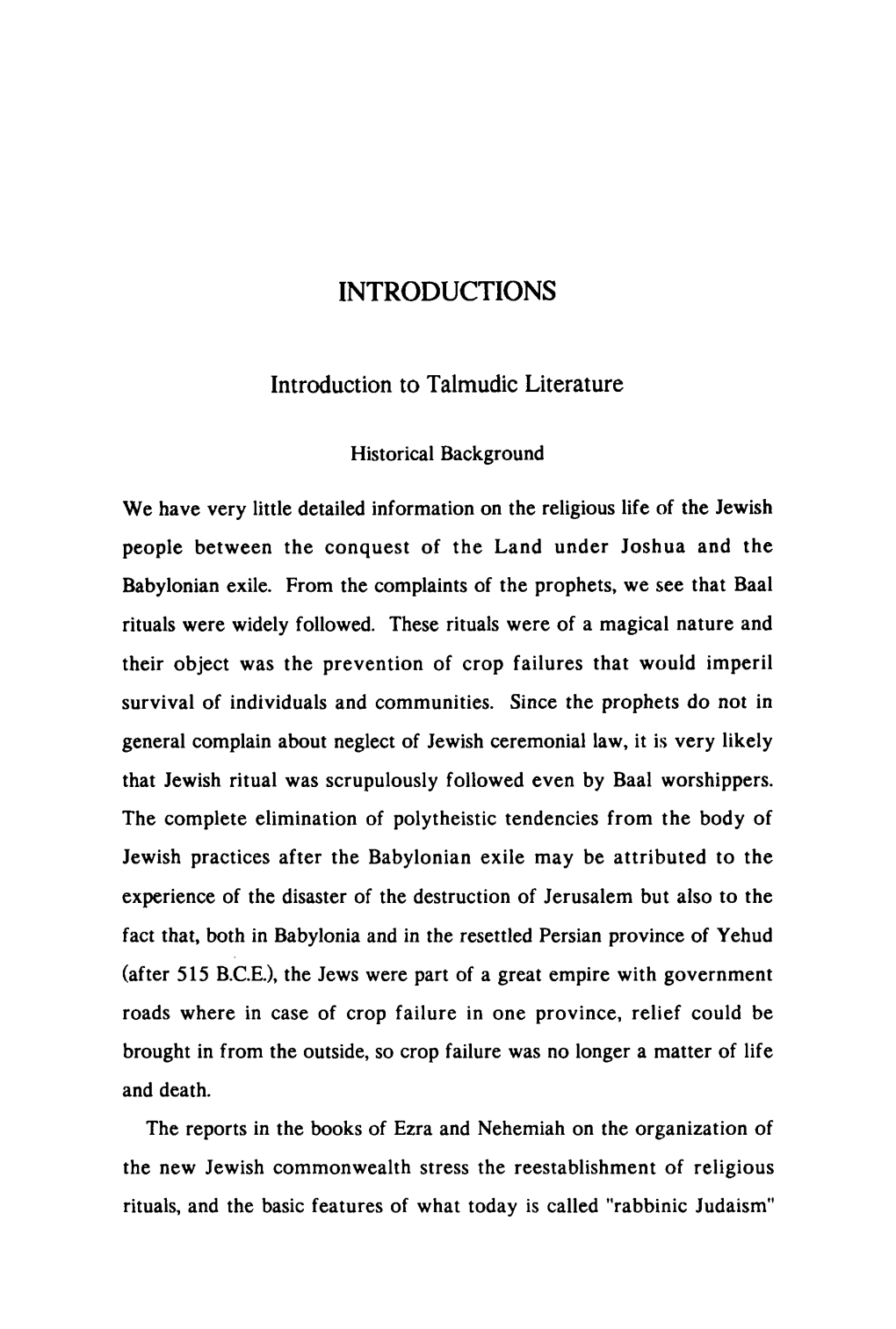 INTRODUCTIONS Introduction to Talmudic Literature