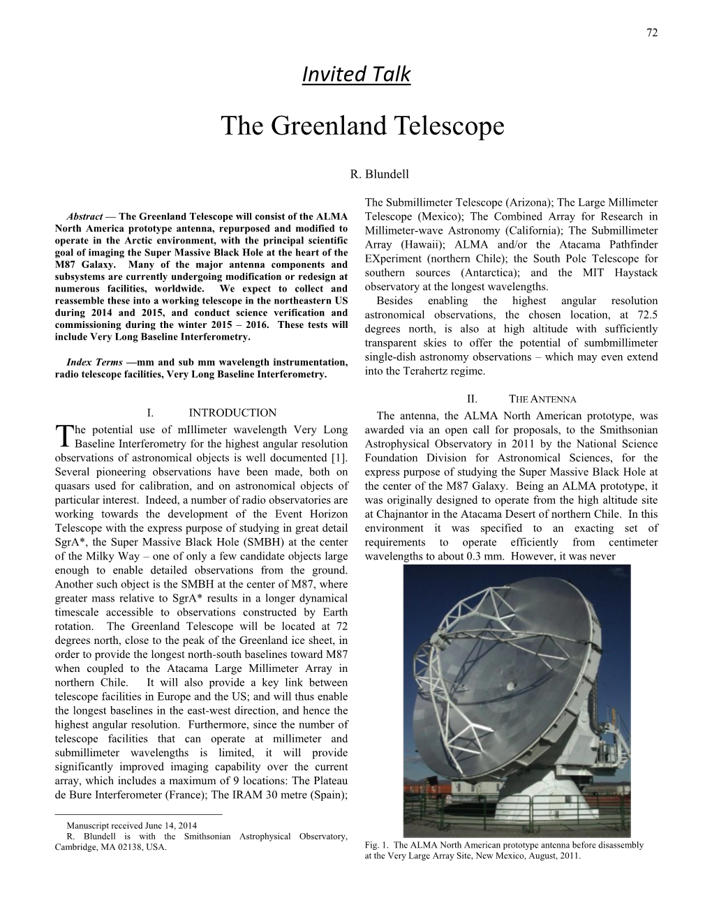 The Greenland Telescope