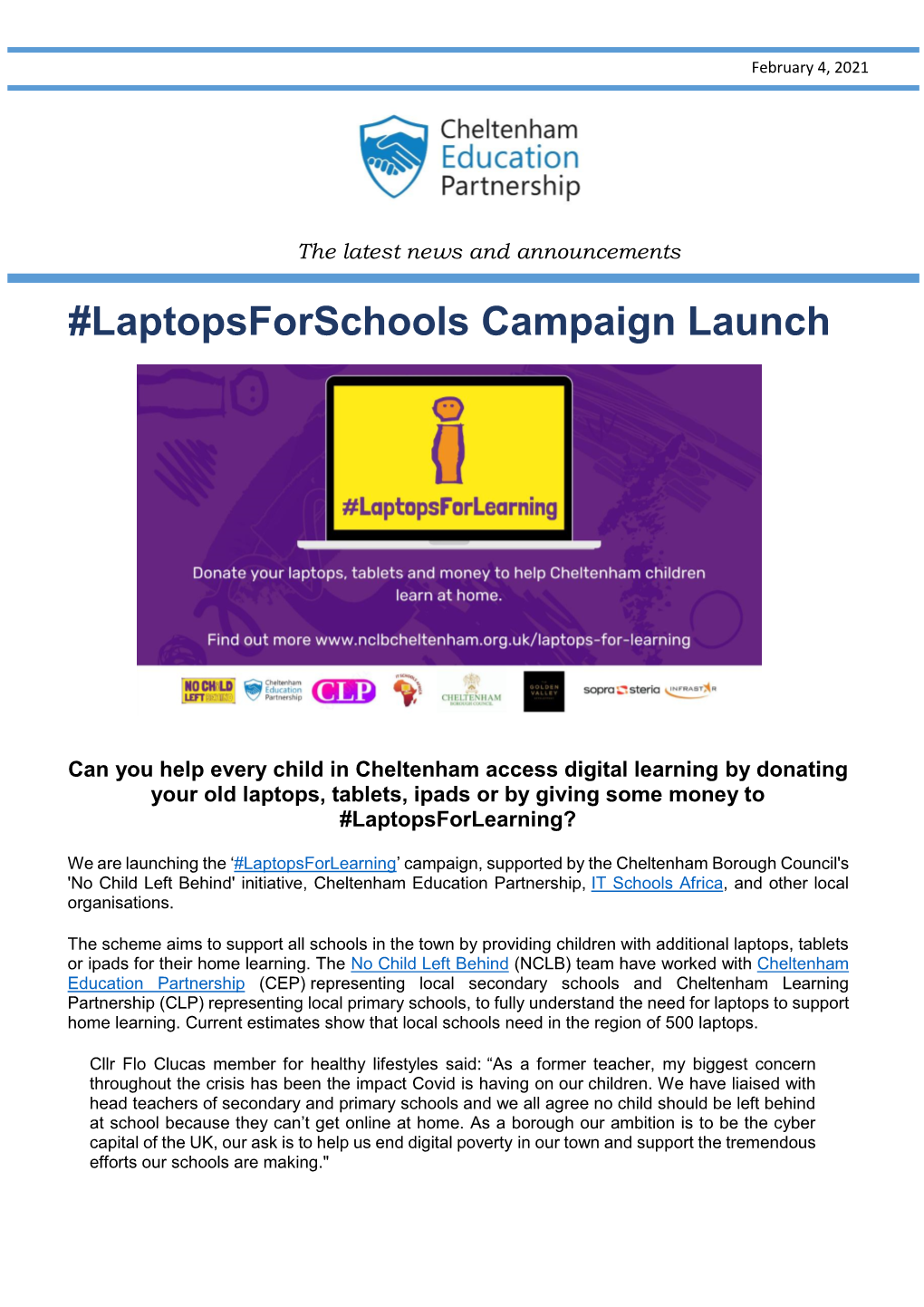 Laptopsforschools Campaign Launch