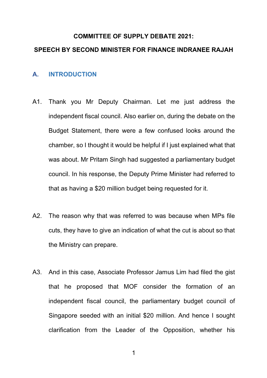 COS Speech by 2M Indranee Rajah.Pdf