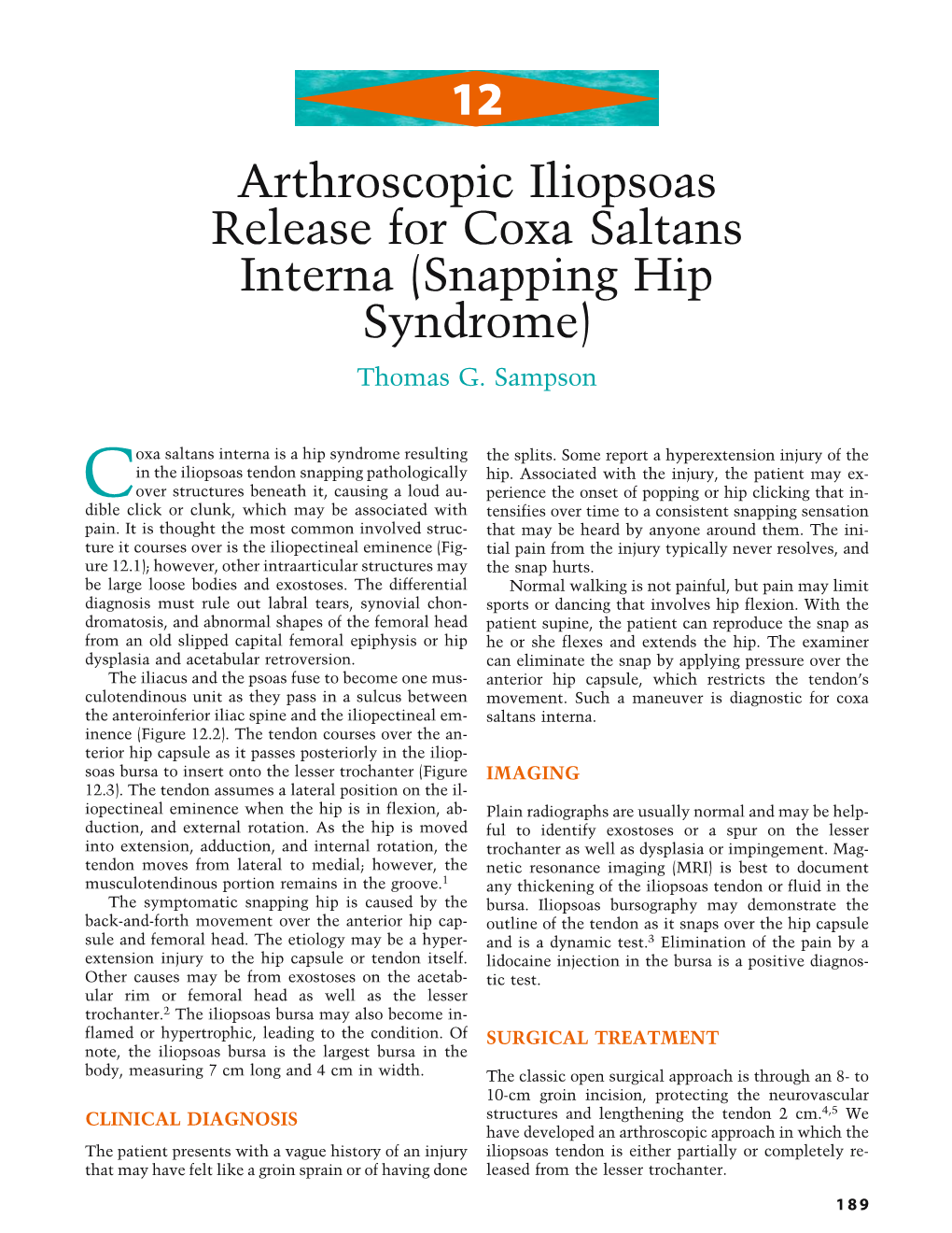 Snapping Hip Syndrome) Thomas G