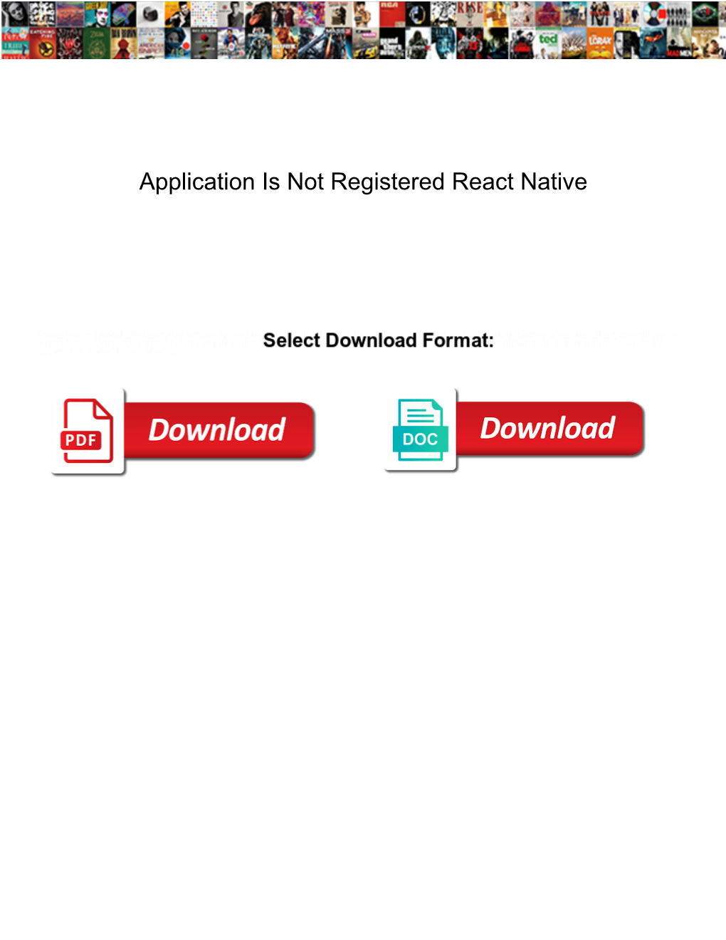 Application Is Not Registered React Native