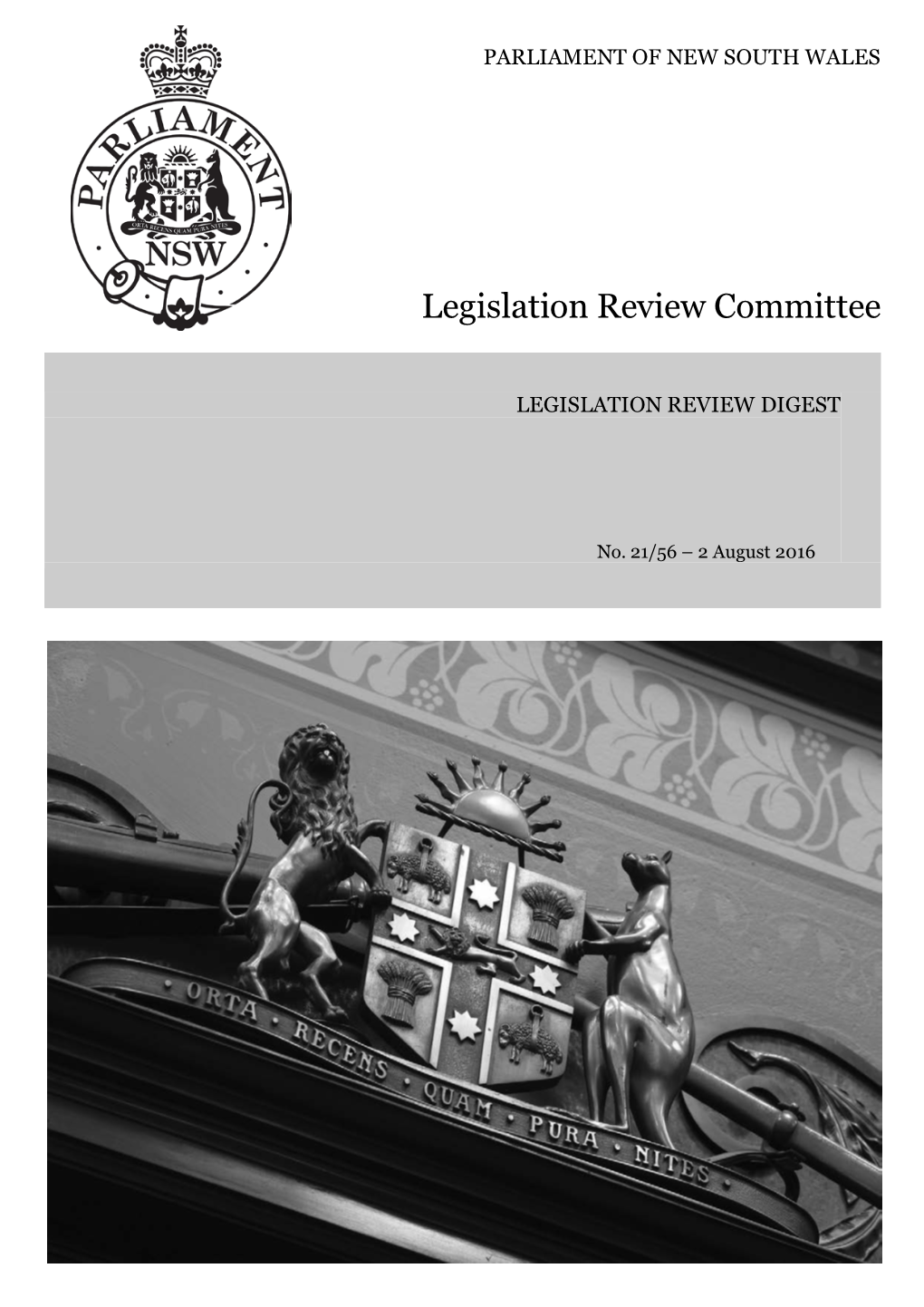 Legislation Review Digest No.10 of 2016