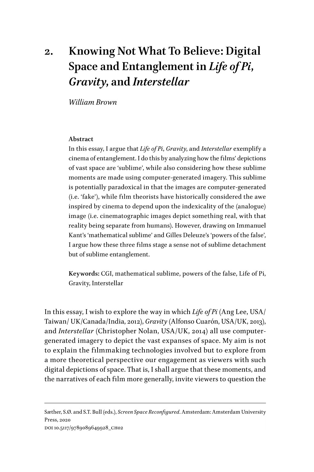 Digital Space and Entanglement in Life of Pi, Gravity, and Interstellar