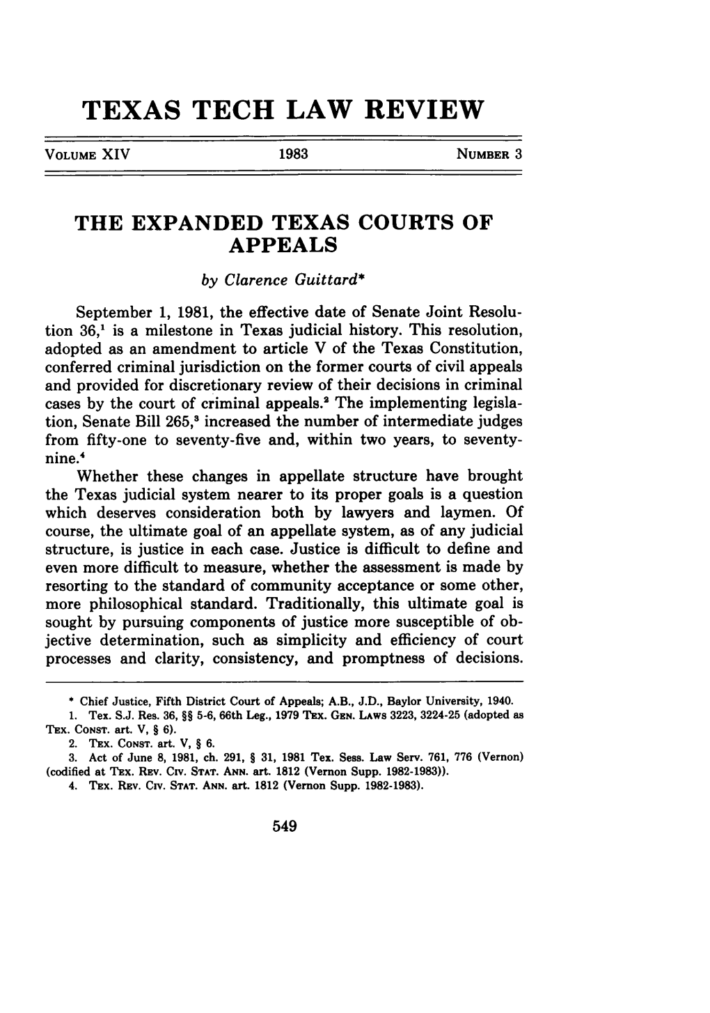 Expanded Texas Courts of Appeals