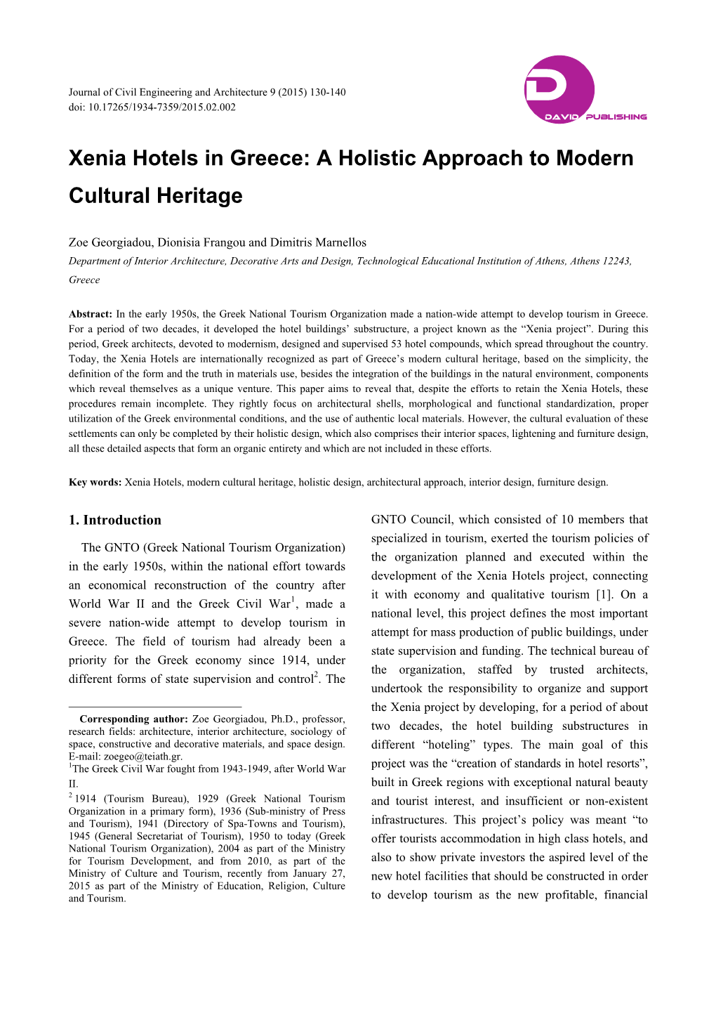A Holistic Approach to Modern Cultural Heritage