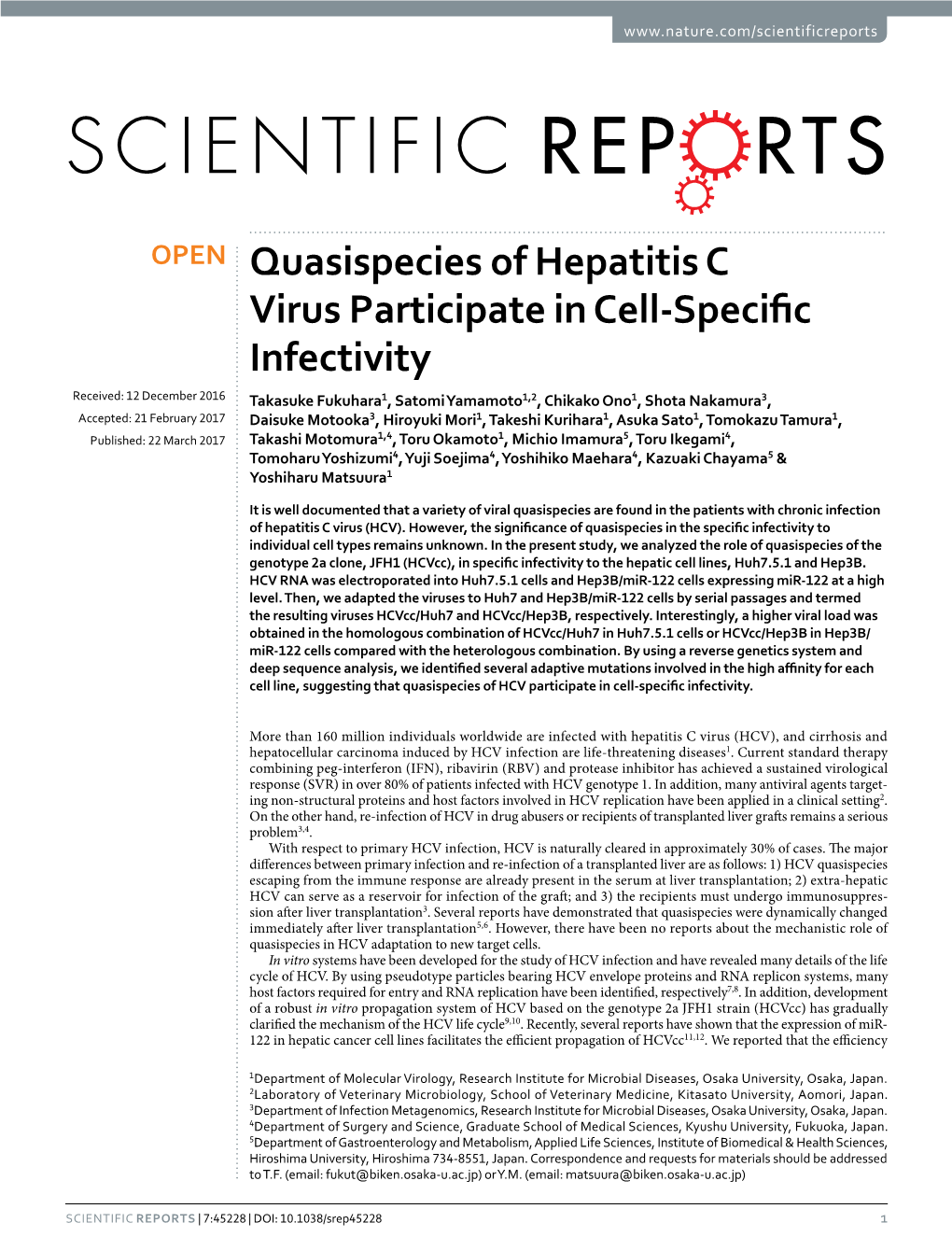 Quasispecies of Hepatitis C Virus Participate in Cell-Specific Infectivity