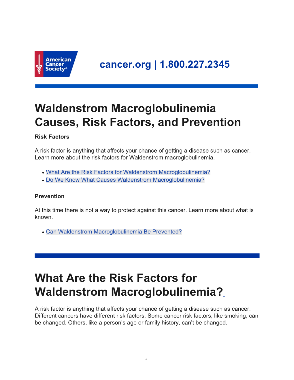 Waldenstrom Macroglobulinemia Causes, Risk Factors, and Prevention Risk Factors