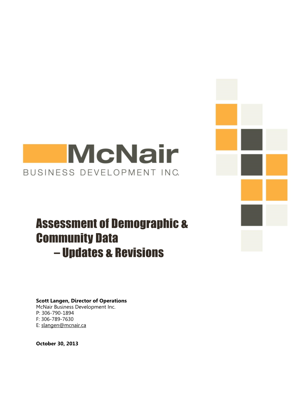 Assessment of Demographic & Community Data