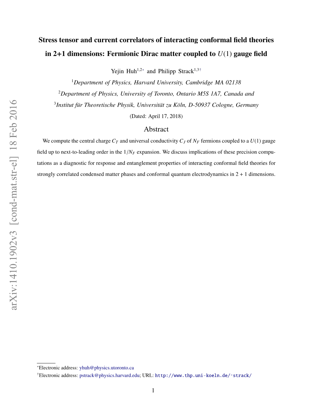 Stress Tensor and Current Correlators of Interacting Conformal Field