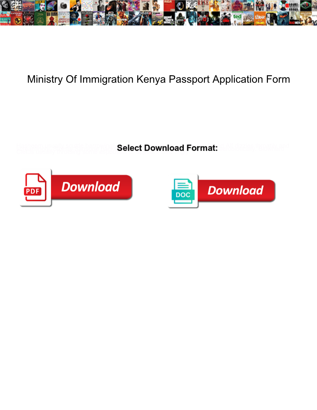 Ministry of Immigration Kenya Passport Application Form