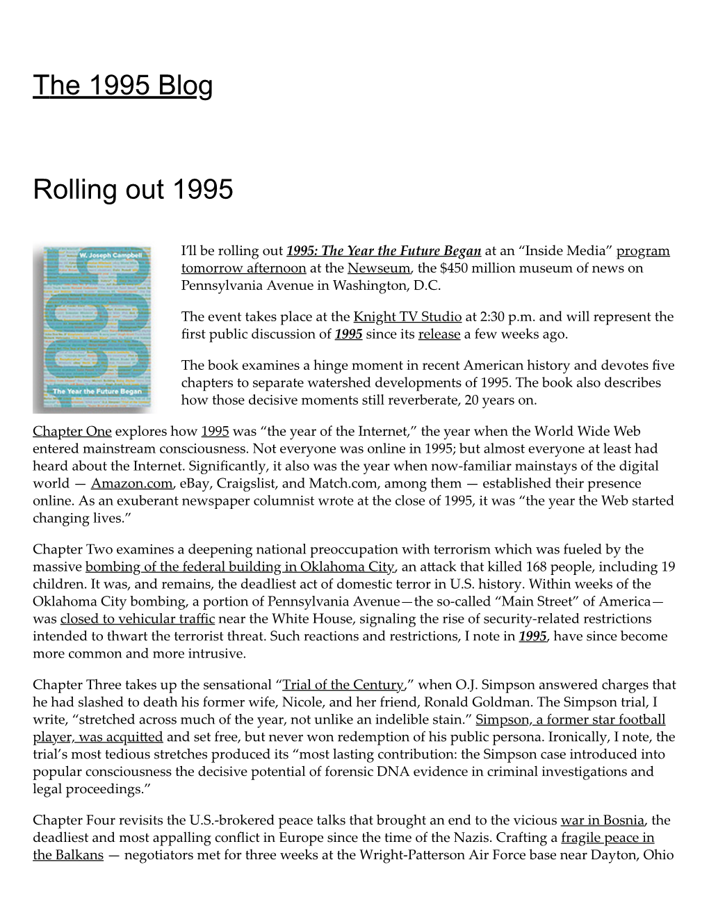 The 1995 Blog Rolling out 1995