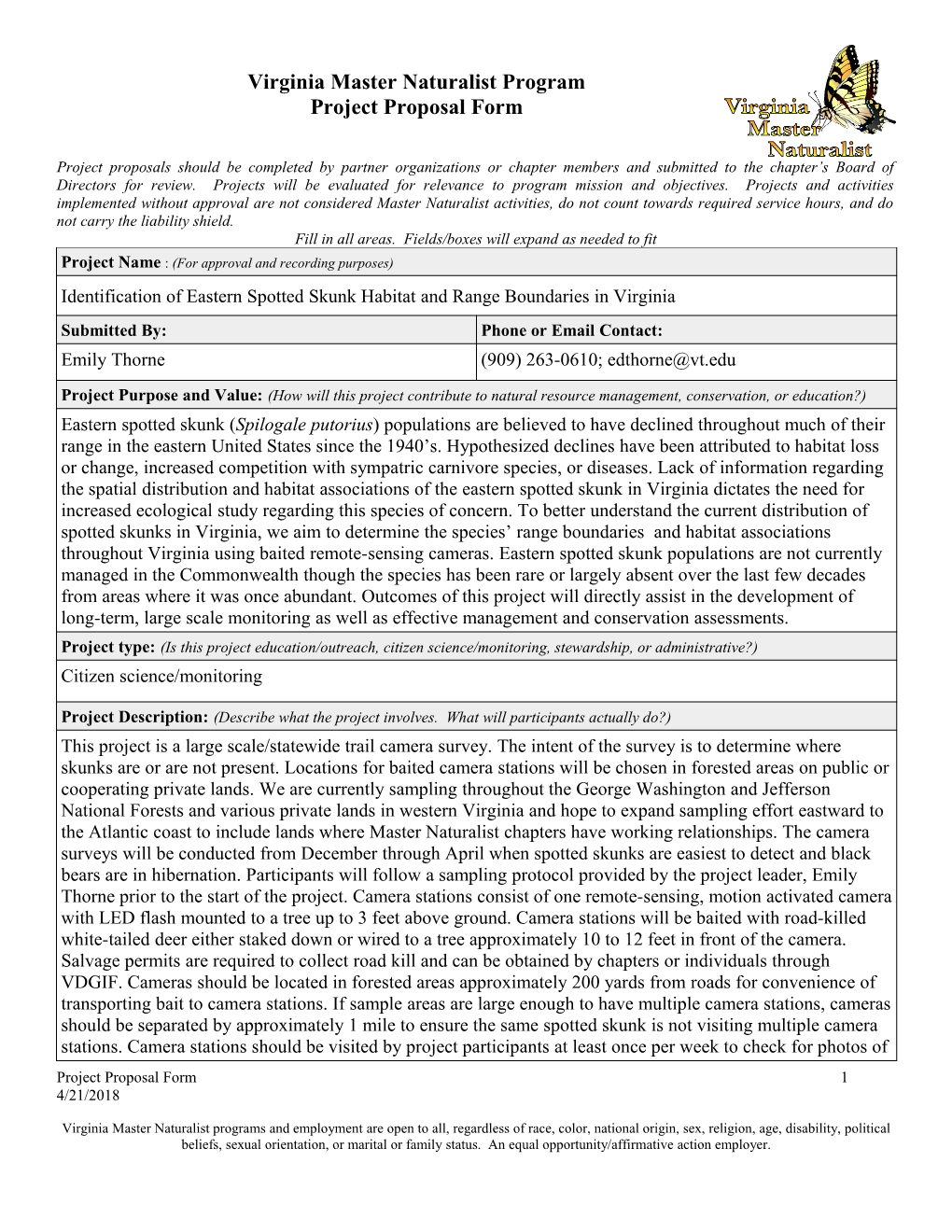 Prairie Fork Conservation Area Capstone Project