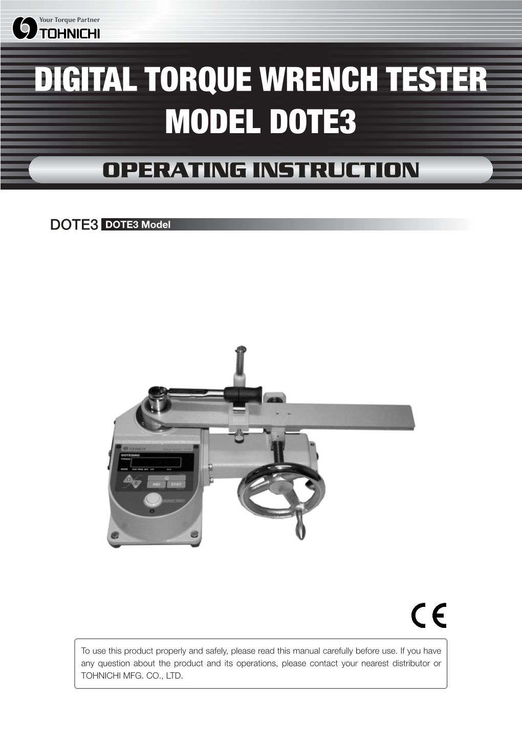 Digital Torque Wrench Tester Model Dote3 Operating Instruction