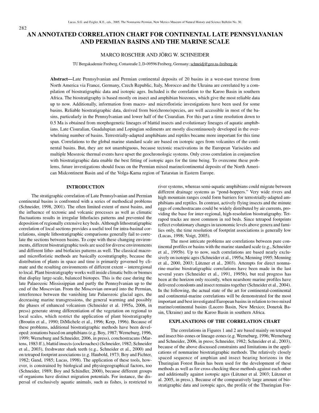 An Annotated Correlation Chart for Continental Late Pennsylvanian and Permian Basins and the Marine Scale