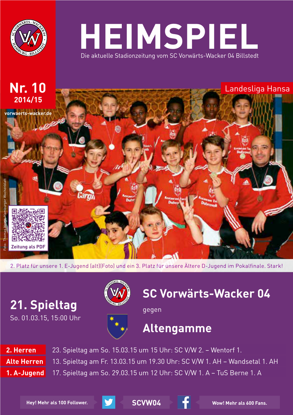 HEIMSPIEL - BI Die Aktuelle Stadionzeitung Vom SC Vorwärts-Wacker 04 Billstedt
