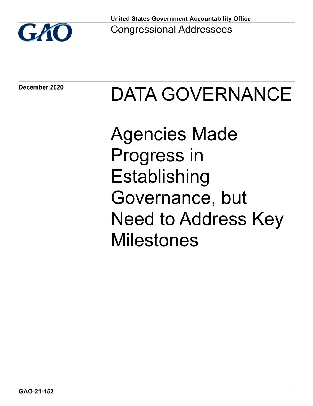 Gao-21-152, Data Governance