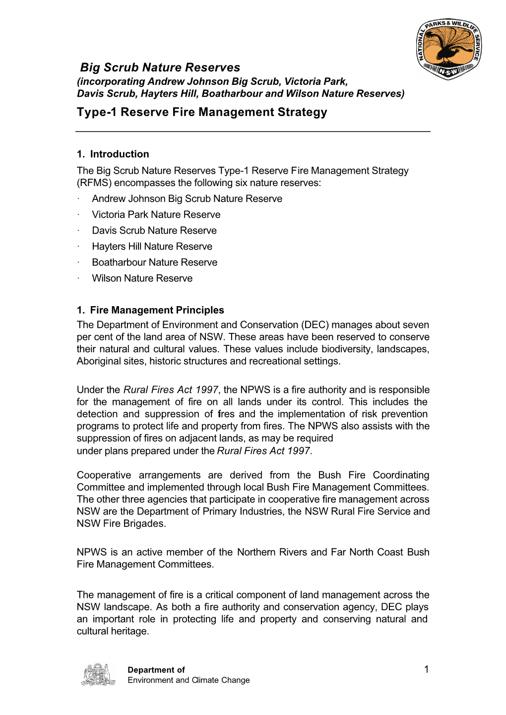 Big Scrub Nature Reserves Fire Management Strategydownload