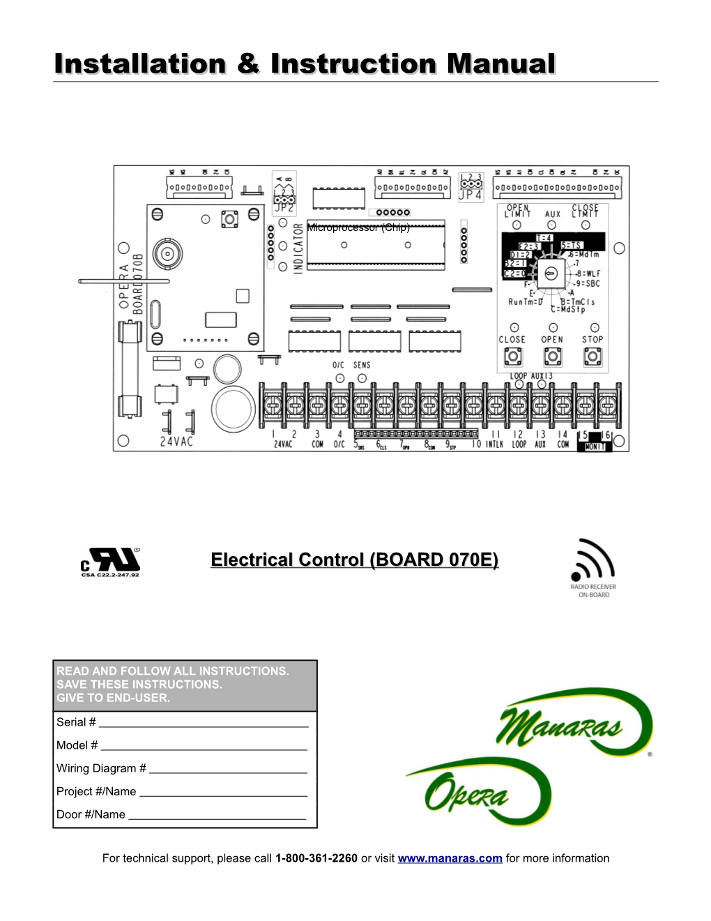 Installation & Instruction Manual