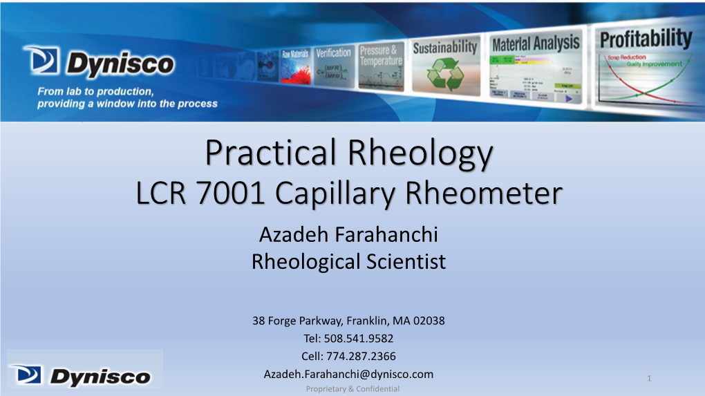 Practical Rheology with LCR7000 Capillary Rheometer