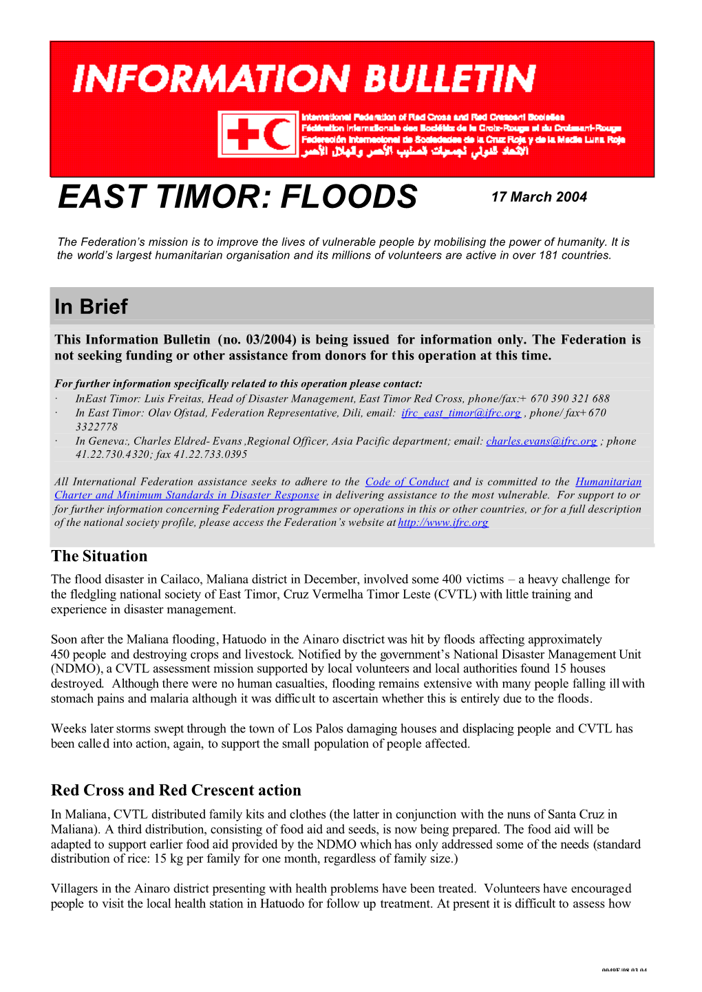 East Timor Floods IB