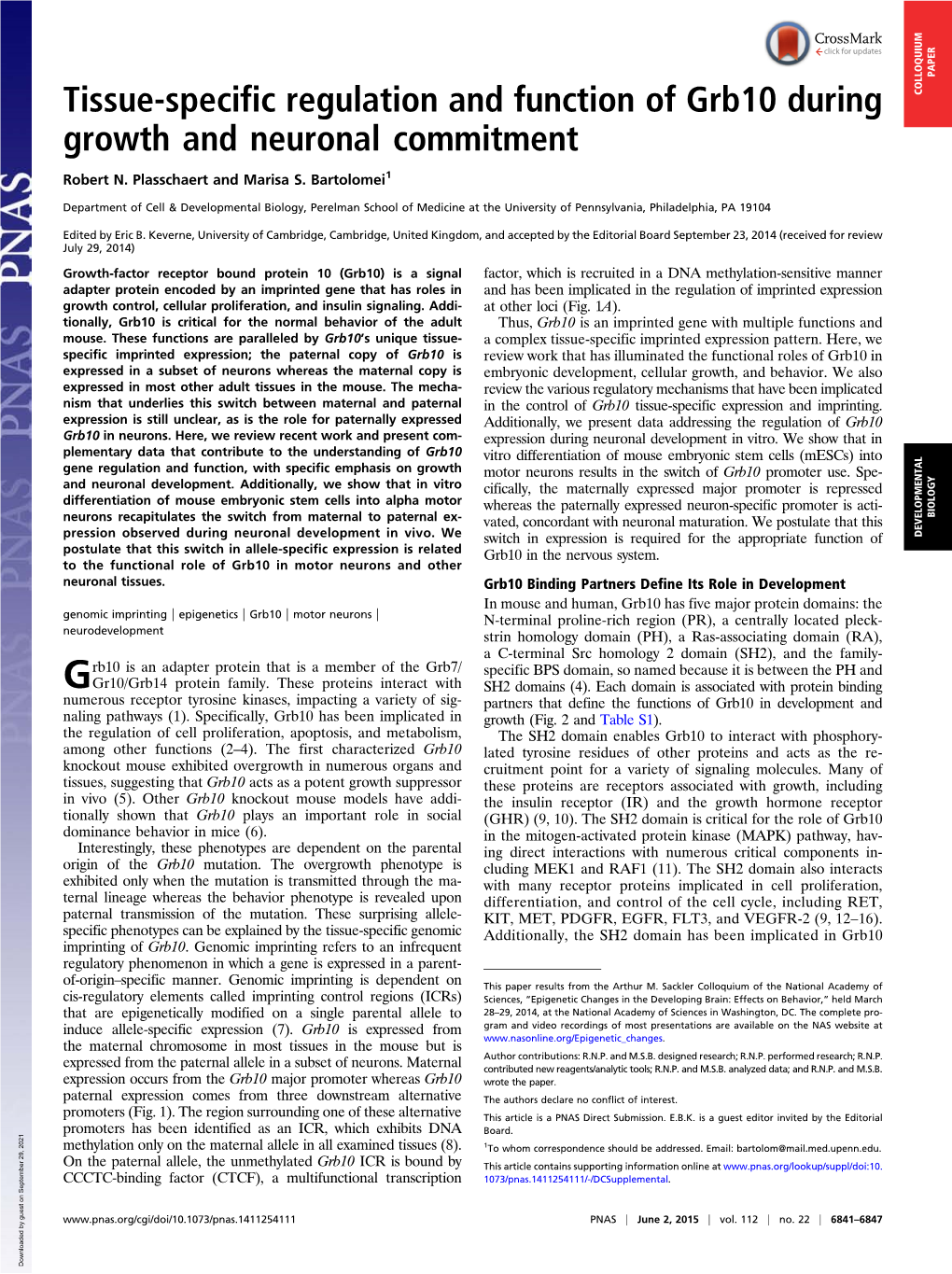 Tissue-Specific Regulation and Function of Grb10 During Growth And