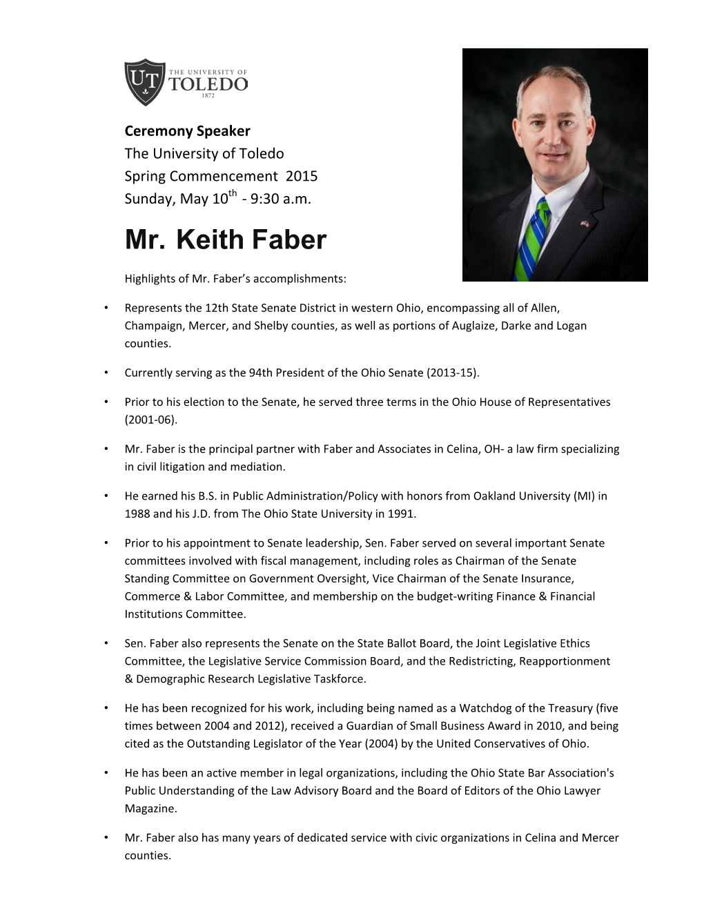 Mr. Keith Faber