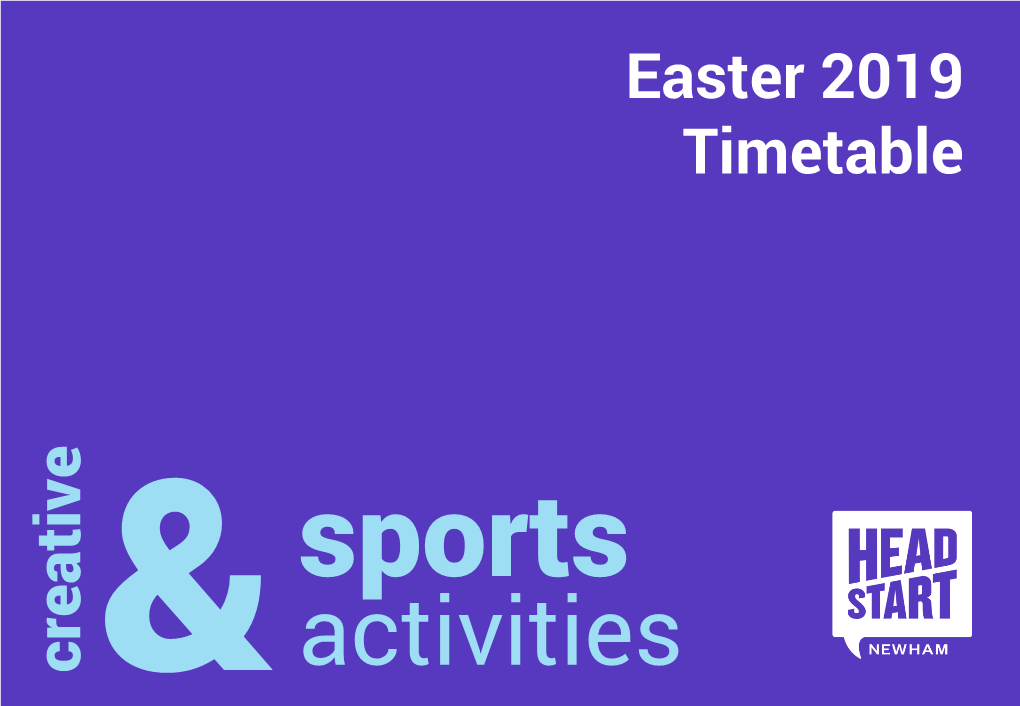 Creative &Sports Easter 2019 Timetable